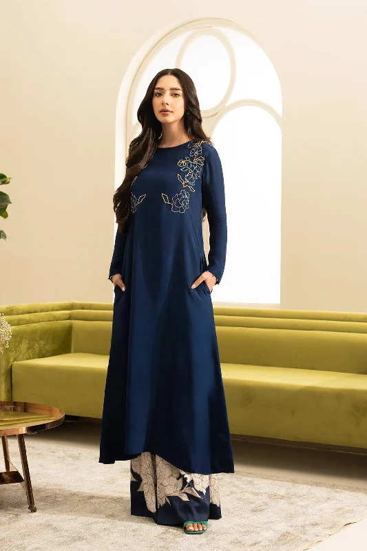 Petite Blue Maxi Dresses-Atkil Long