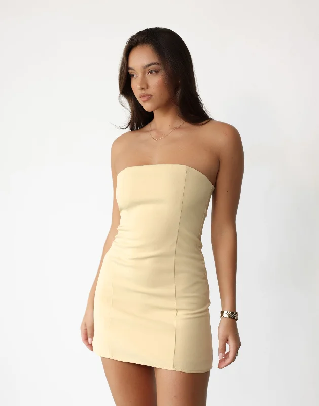 Sexy Date Mini Dresses-Eleanor Mini Dress (Buttermilk)