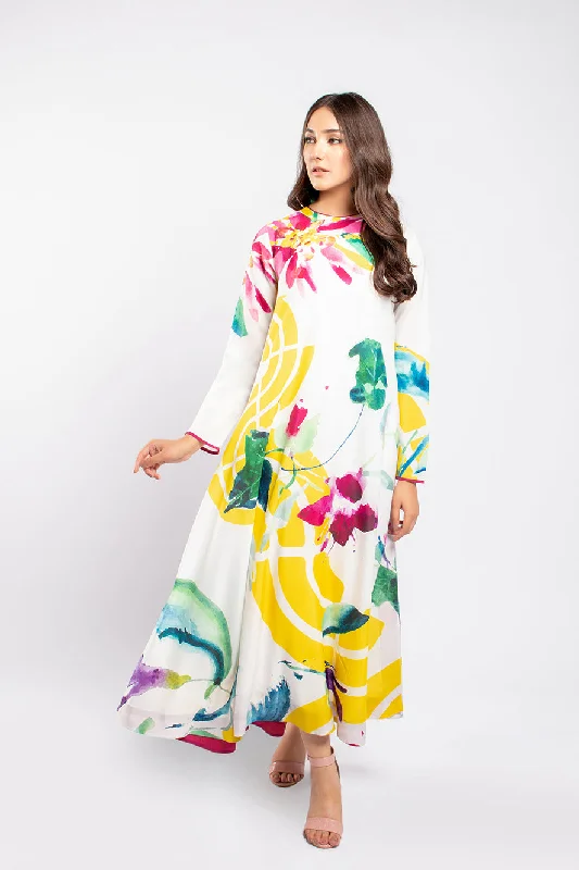 Tie Dye Winter Maxi Dresses-Rurin Long