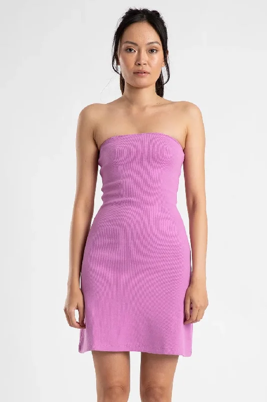 Sexy Beach Mini Dresses-SUMMI SUMMI Womens Strapless Mini A Line Dress Fuchsia