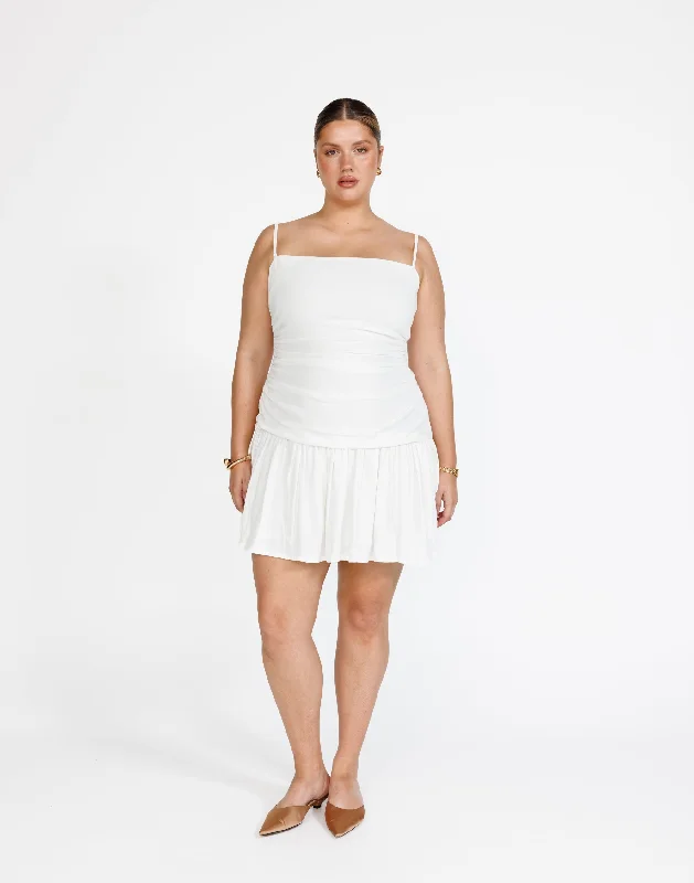 One Shoulder Party Mini Dresses-Reese Mini Dress (White)