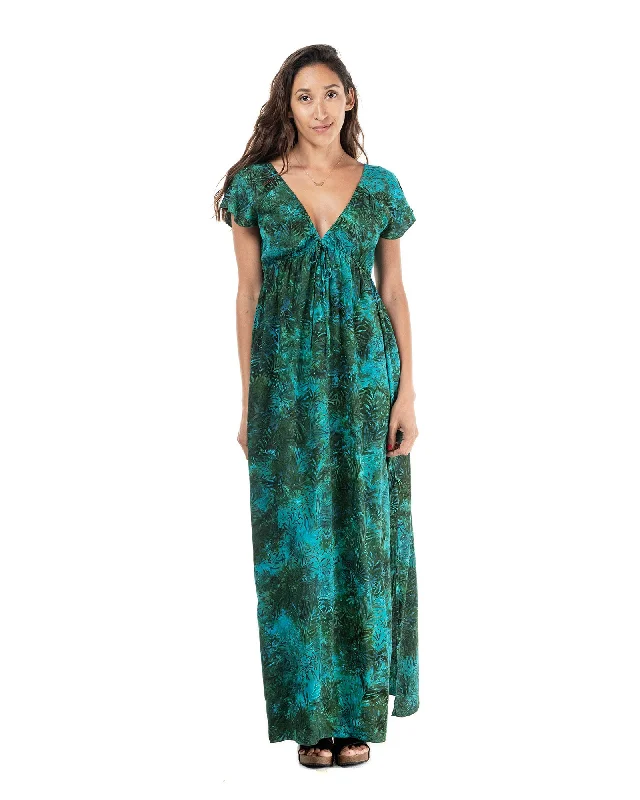 Elegant Embroidered Maxi Dresses-The Batik Shoreline Long Dress