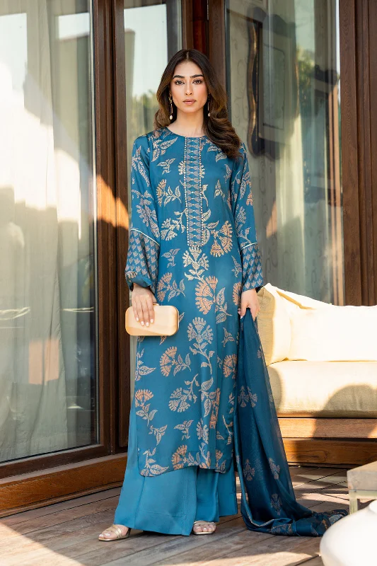 Winter Blue Maxi Dresses-Jarai Long