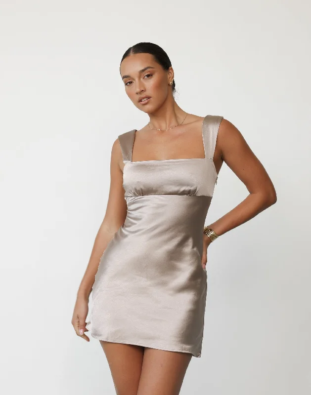 Silver Mini Dresses-Mimosa Mini Dress (Ash)