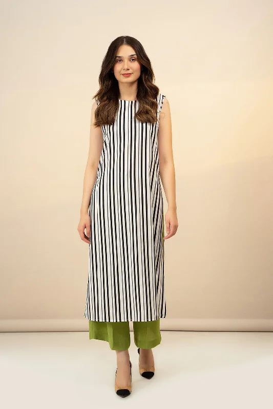 Off Shoulder Vintage Maxi Dresses-Striped Long (Sleeveless)