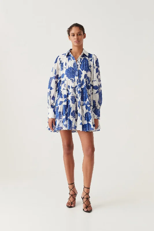 Summer Mini Dresses-Vie Voile Smock Mini Dress