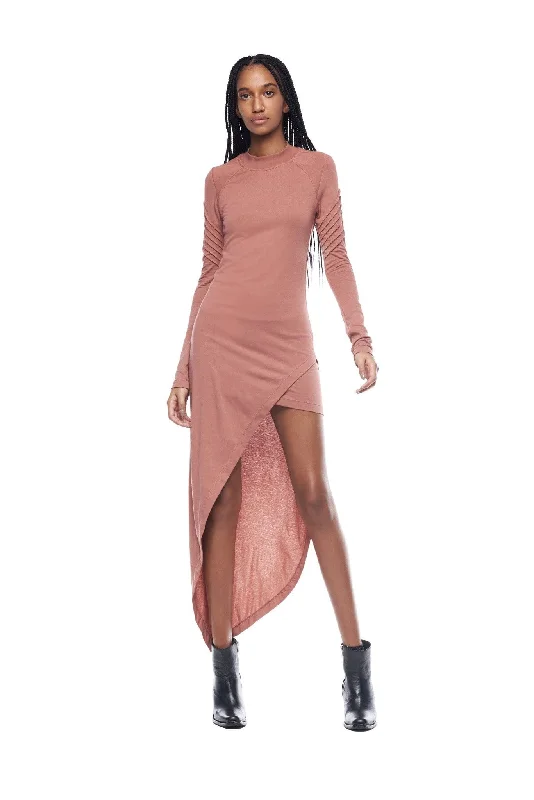 Sexy Formal Mini Dresses-ASYMMETRICAL MINI DRESS IN BLUSH