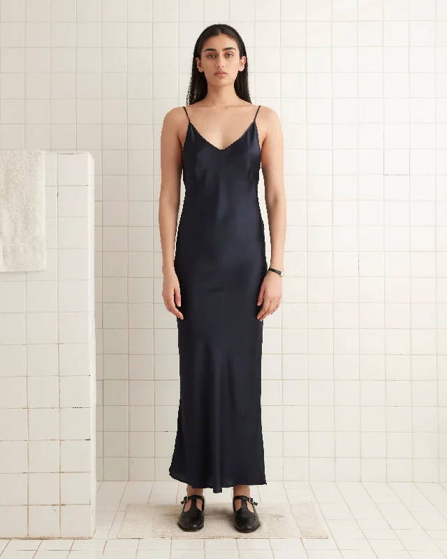 Blue Maxi Dresses-Lizzie Long Slip - Midnight