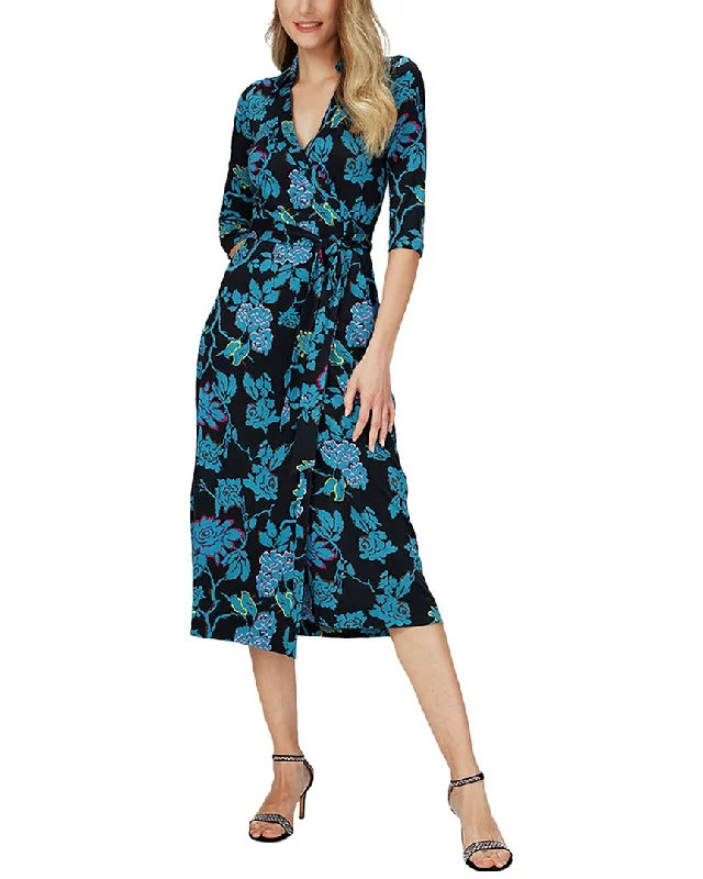 Maternity Summer Midi Dresses-Diane von Furstenberg Abigail Silk Midi Dress