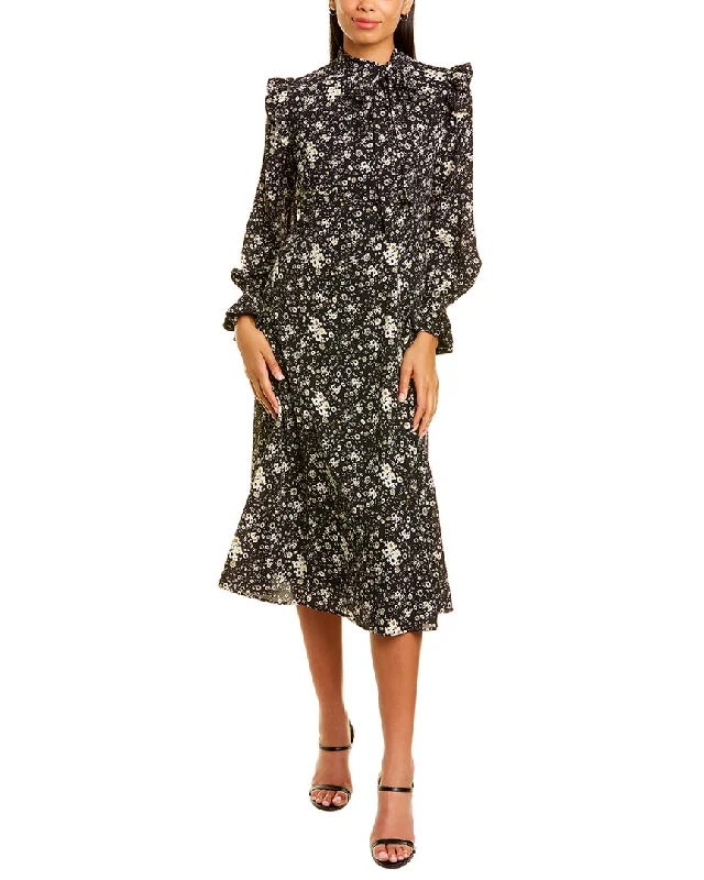 Geometric Work Midi Dresses-Teri Jon by Rickie Freeman Floral Midi Dress