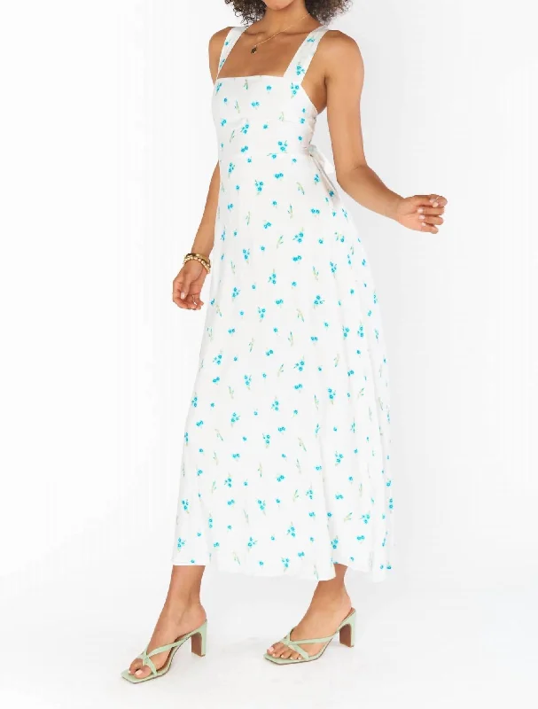 Chiffon Vintage Midi Dresses-Marmont Midi Dress In Bluebell Ditsy