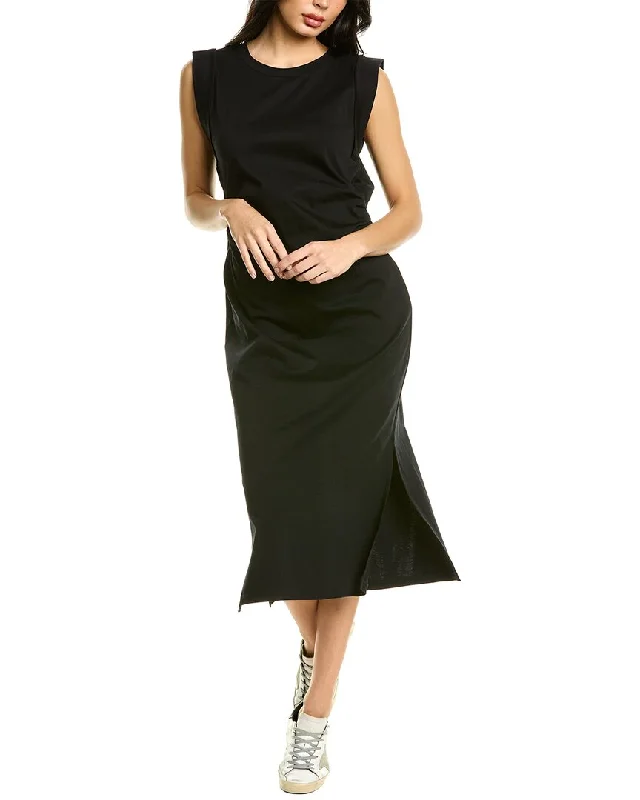 Off Shoulder Winter Midi Dresses-Vince Waist Tie Midi Dress