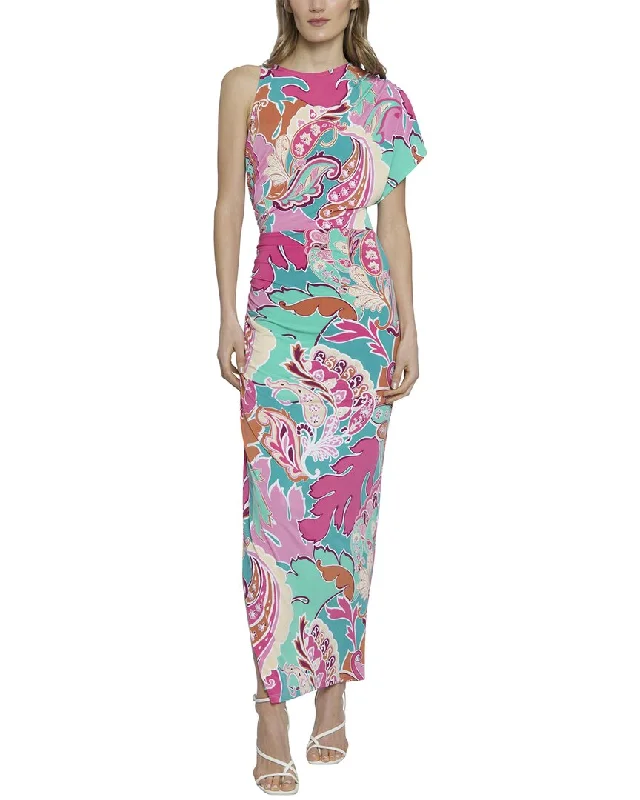 Maternity Club Midi Dresses-Donna Morgan Wet Print Matte Jersey Midi Dress