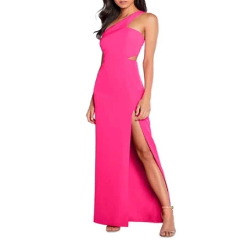 Teens Evening Dress-Aidan By Aidan Mattox Women's One Shoulder Crepe Cutout Gown Pink Size 0