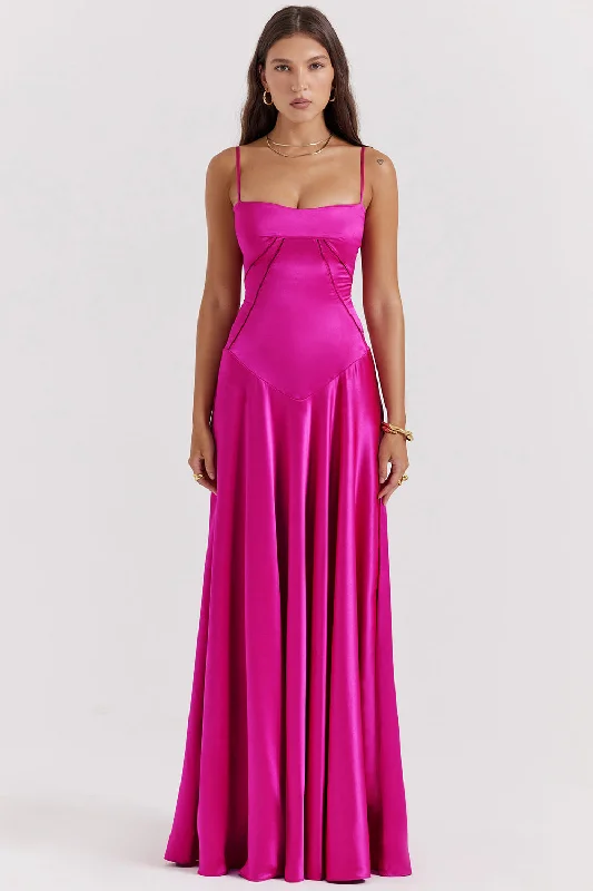 Prom Pink Evening Dress-Anabella Gown (FUCHSIA)