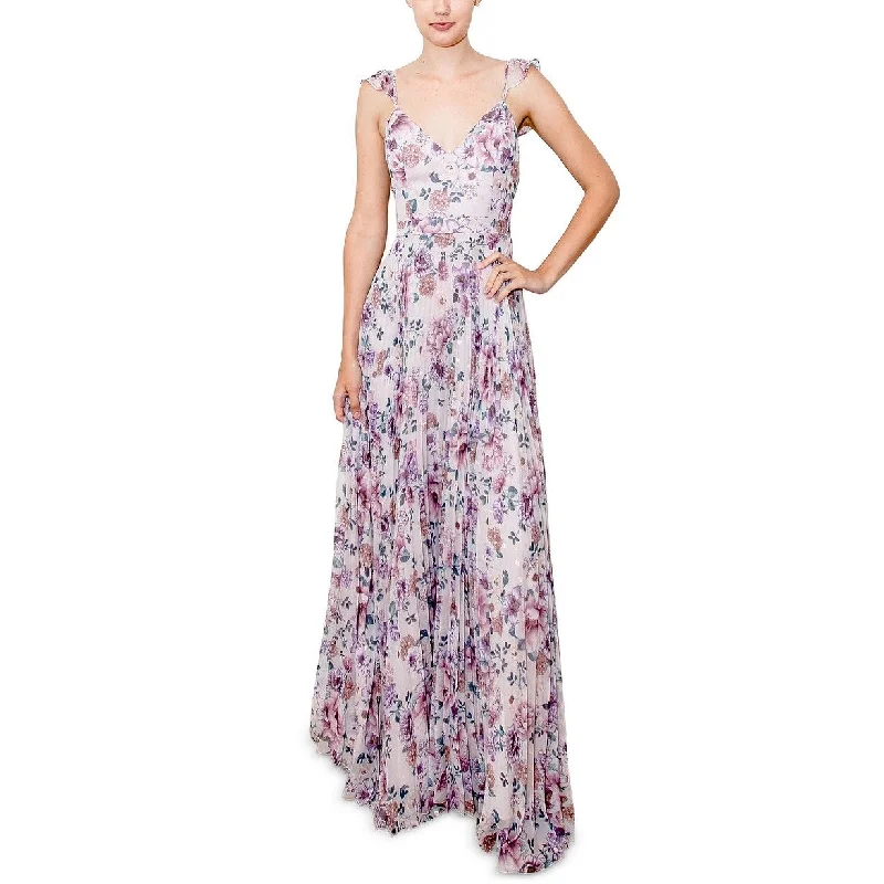 Tie Dye Plus Size Evening Dress-Crystal Doll Juniors' Pleated Floral Gown Pink Size 11