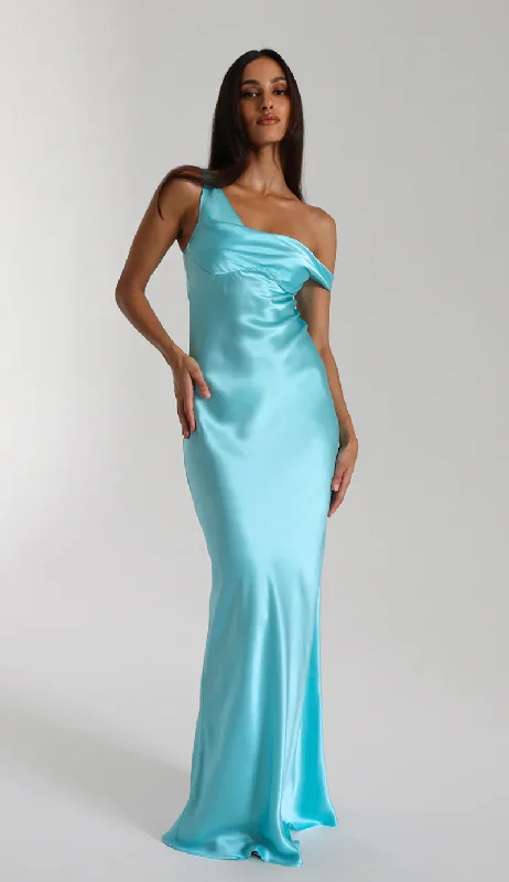 Gold Evening Dress-Monika Gown (Turquoise)