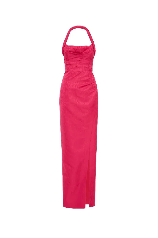 Silk Pink Evening Dress-Tahlia Gown