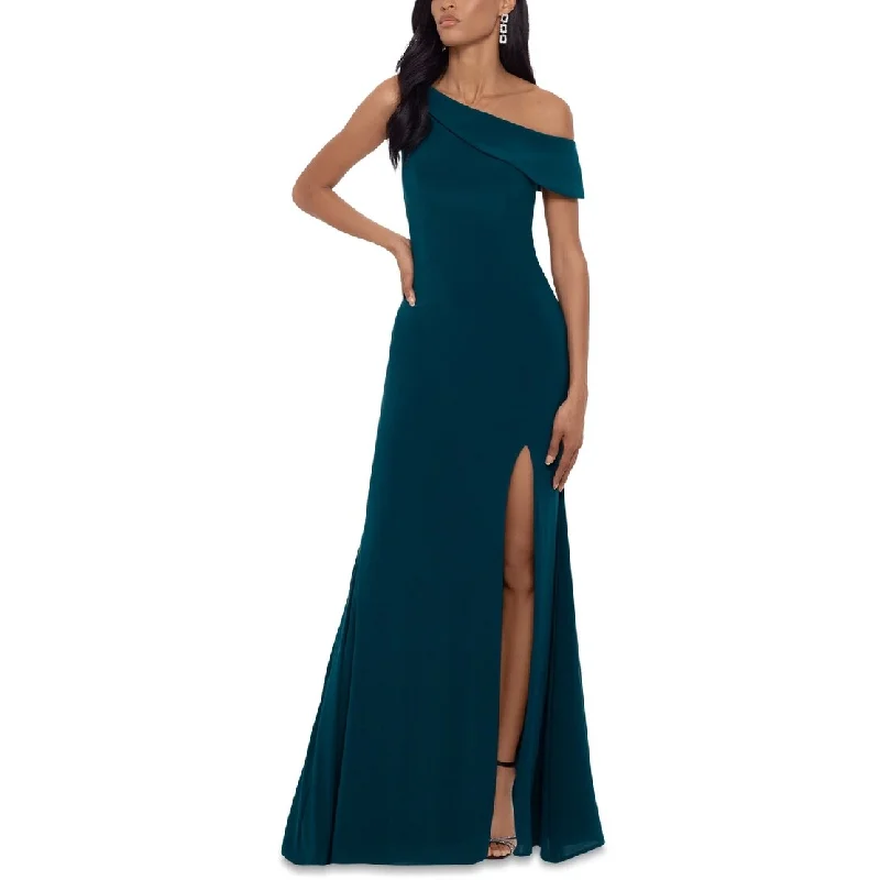 Elegant Maternity Evening Dress-XSCAPE Women's One Shoulder Gown Green Size 4