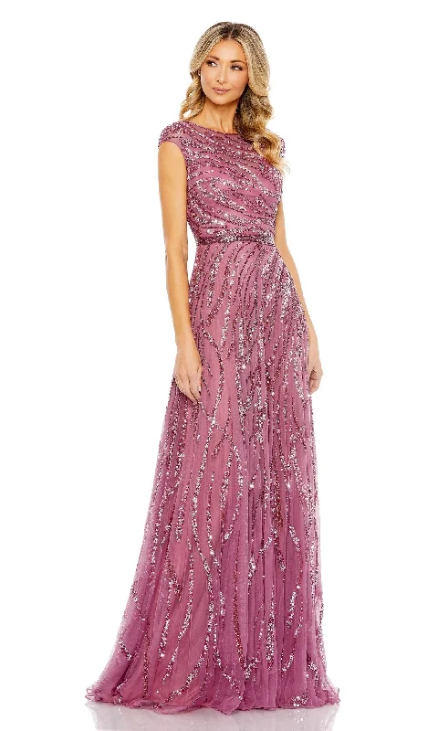 Petite Vintage Maxi Dresses-Mac Duggal Long Formal Dress 5445