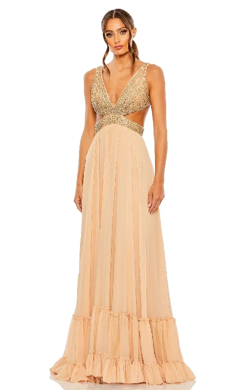 Orange Boho Maxi Dresses-Mac Duggal Long Formal Dress 68465