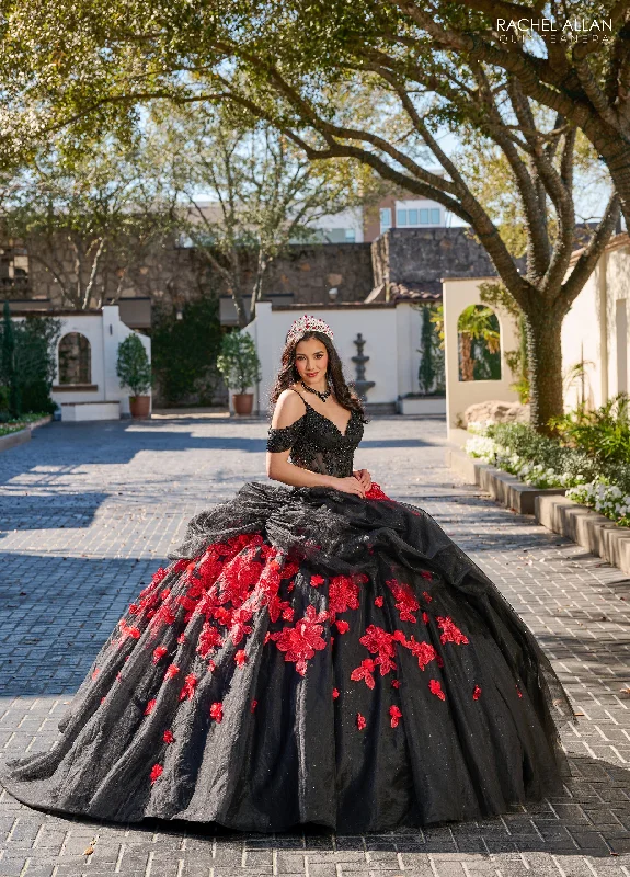 Designer Silk Evening Dress-Cold Shoulder Quinceanera Dress by Rachel Allan RQ1144