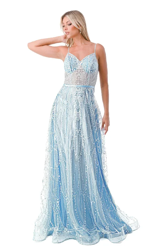 Cheap Lace Evening Dress-Embellished Sheer Sweetheart A-line Gown by Coya L2775B