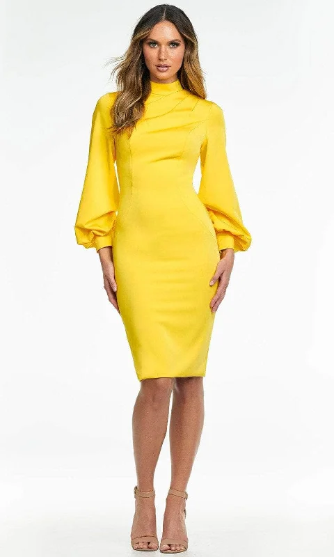 Elegant Chiffon Cocktail Dress-Ashley Lauren - Bishop Sleeve Sheath Cocktail Dress 4487