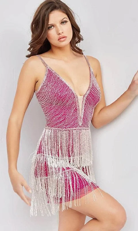 Embroidered Backless Cocktail Dress-Jovani 23293 - Sleeveless Crystal Cocktail Dress