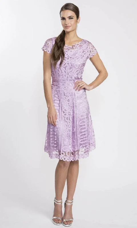 One Shoulder Purple Cocktail Dress-Soulmates D1319 - Women'S Boat Neck A-Line Lace Cocktail Dress