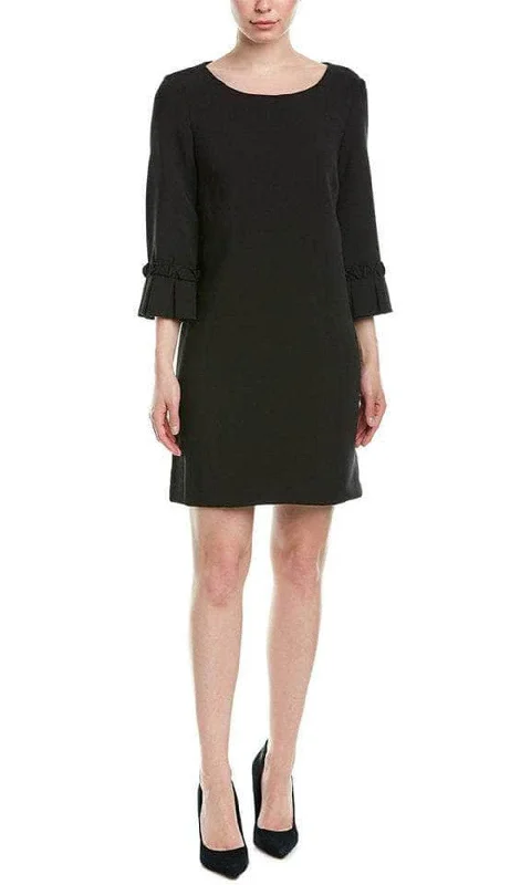 Tahari ASL TLMU9WD682 - Pleated Long Sleeve Cocktail Dress