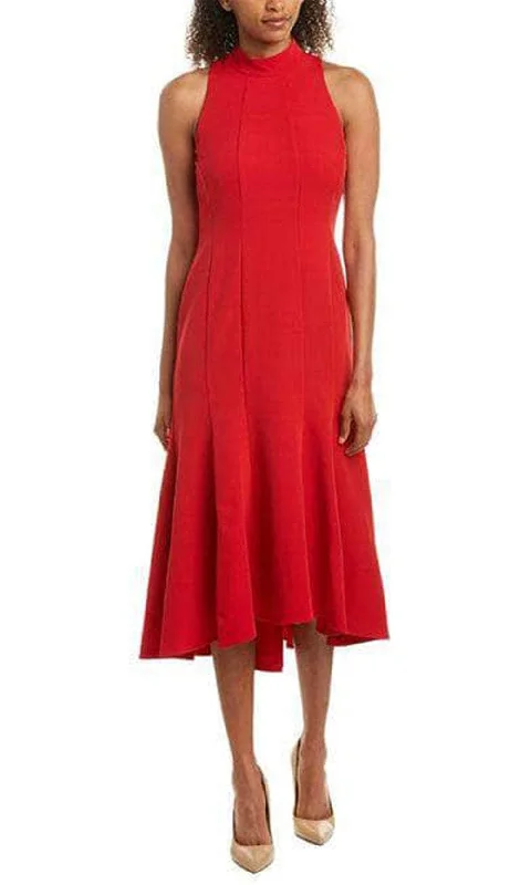 Silk V Neck Cocktail Dress-Taylor 1721M - Sleeveless High Neck Tea Length Dress