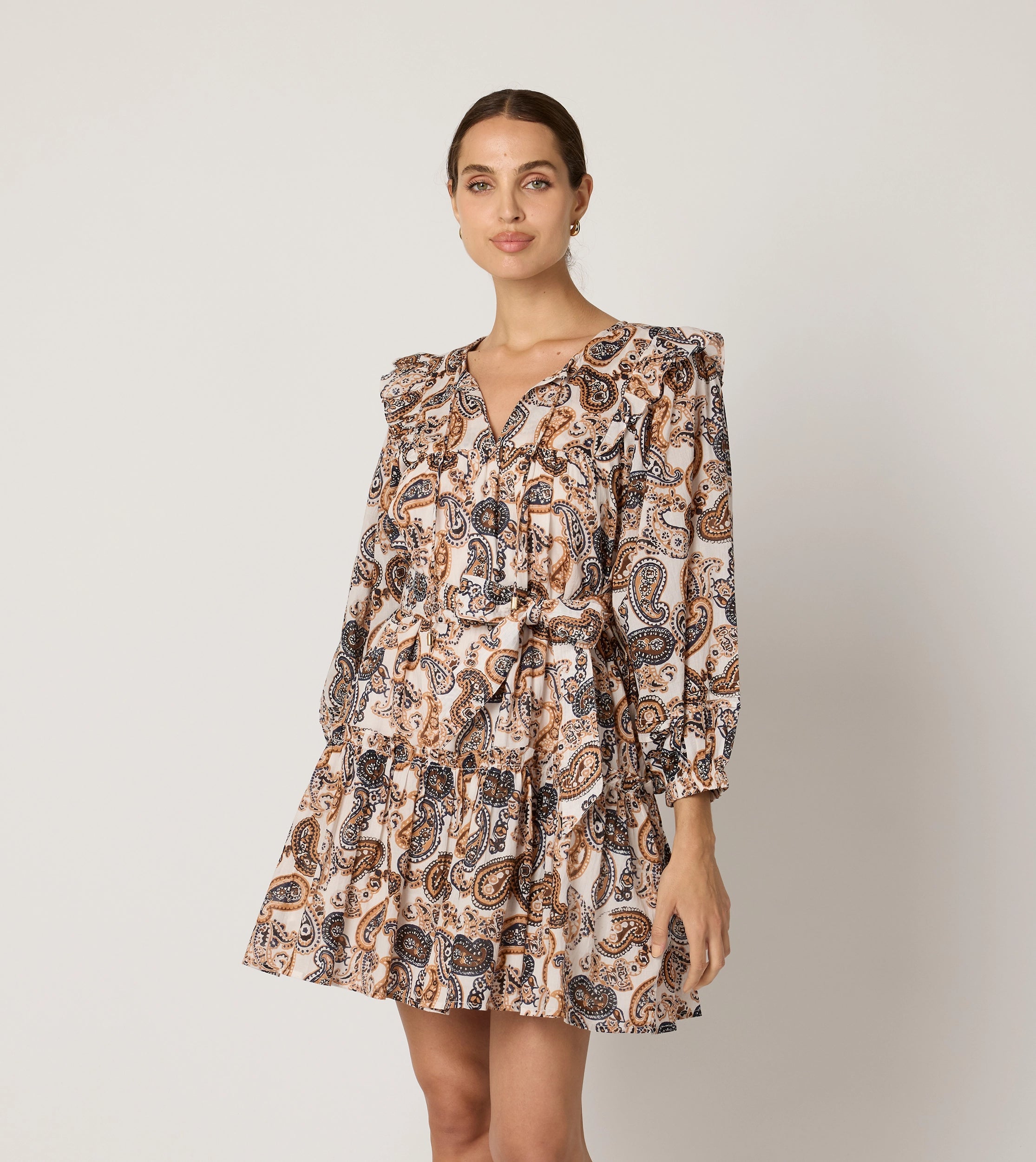 Casual Black Mini Dresses-Gracelyn Mini Dress | Nutmeg Paisley